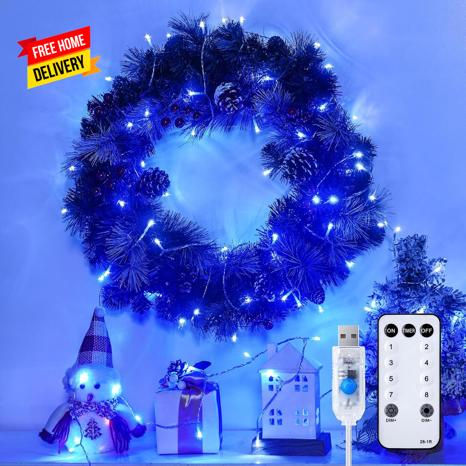 100 LED String Lights - 39.5 Ft USB Plug in Twinkle Fairy Lights with 8 Modes an
