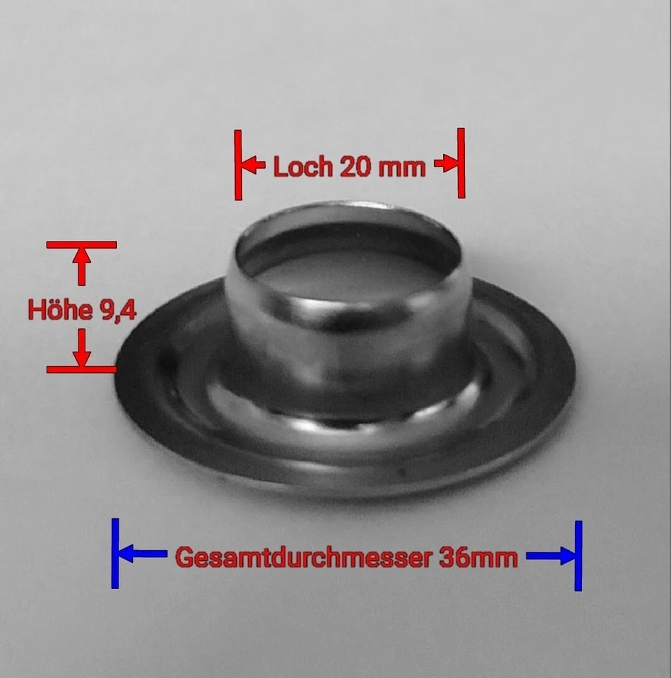 Profi Ösenset 20mm x 50 Ösen verzinkt DIN7332 Locheisen Ösenwerkzeug Ösenstempel - Bild 2 von 2