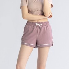 Womens Quick Dry Mesh Hem Shorts Panties Sports Running Layered Stretch