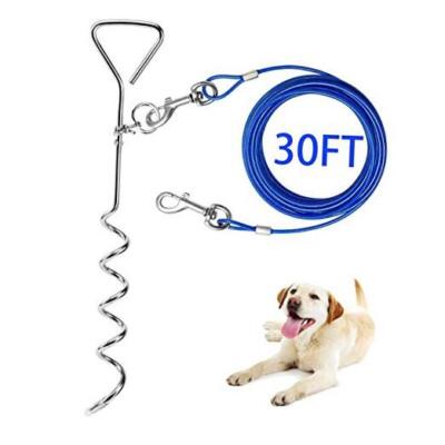 Dog Run Outdoor Dog Tie Out Cable And Stake50ft Outside Dog Run