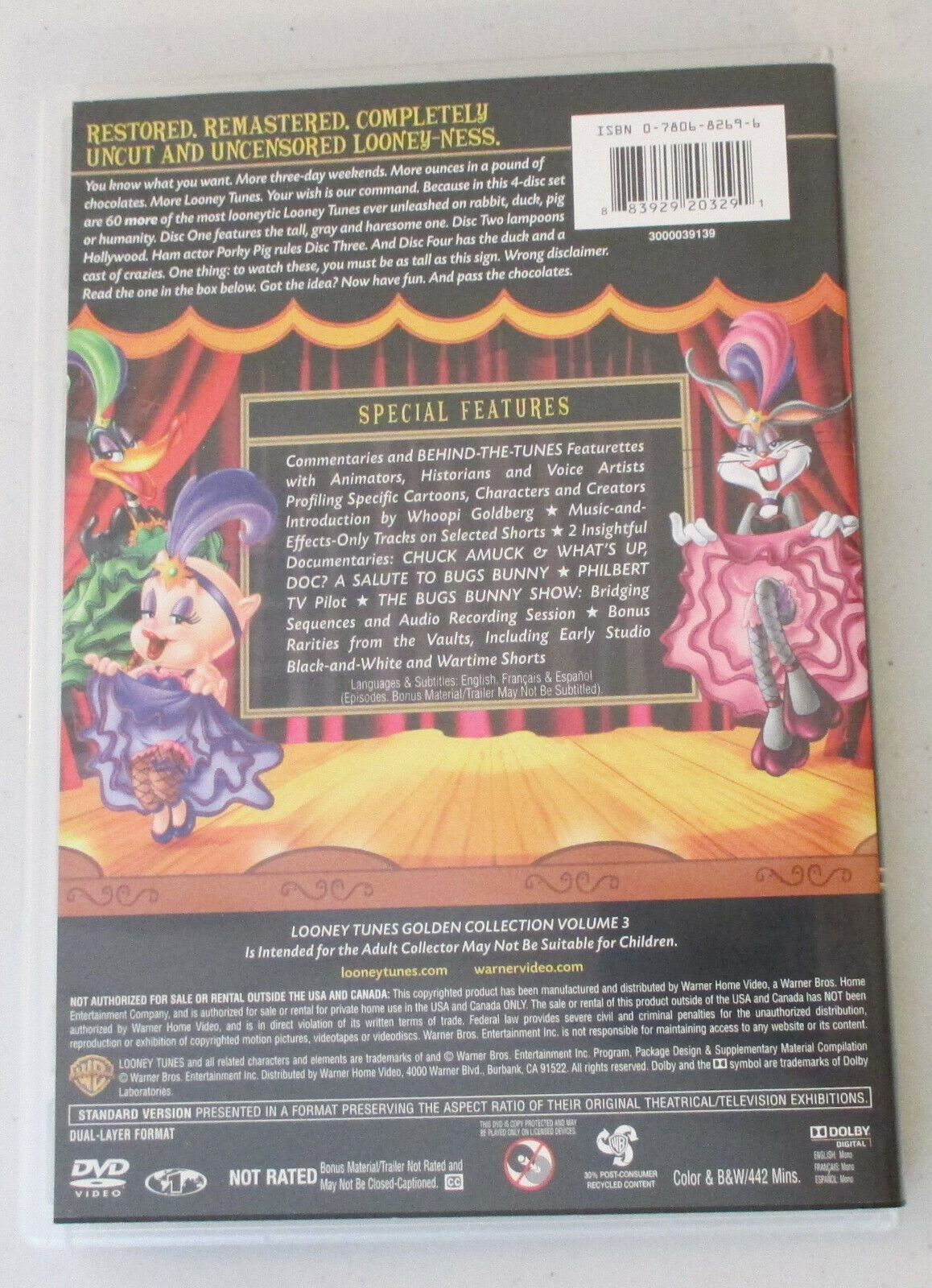 LOONEY TUNES Golden Collection Volume 3 DVD - 4 Disc Collection 12569688902