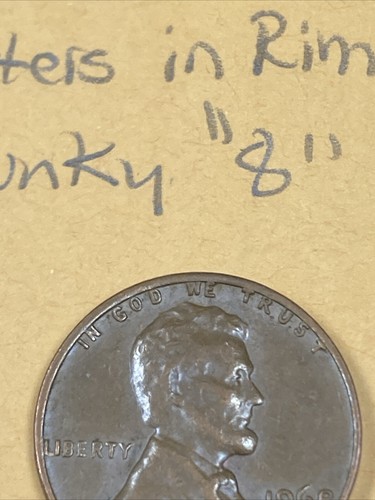1968 US Lincoln Cent error 8 touching rim, L and letters at top touching rim - Picture 6 of 8