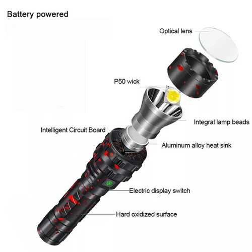 20W hohe Leistung P50 LED Taschenlampe Outdoor Wandern Camping Arbeit Fackel - Bild 3 von 16