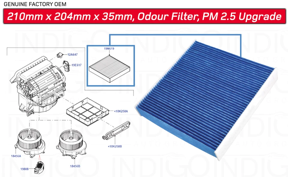 2017-2023 LAND ROVER DISCOVERY Genuine Land Rover POLLEN Filter D-LR171252 - Image 2 of 2