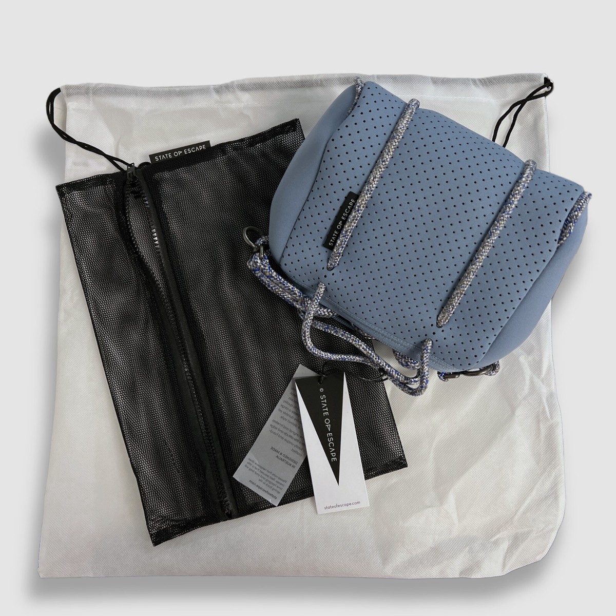 $318 State of Escape Women's Blue Prequel XS Crossbody Perforated