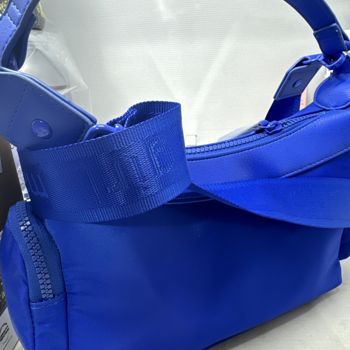 STEVE MADDEN CONVERTIBLE BLUE BAG WITH DIAMOND FEATHER DETAILS BAG TATIANA Bag Dark Blue Jelly Mini Top-Handle Crossbody Scarf  main image 4