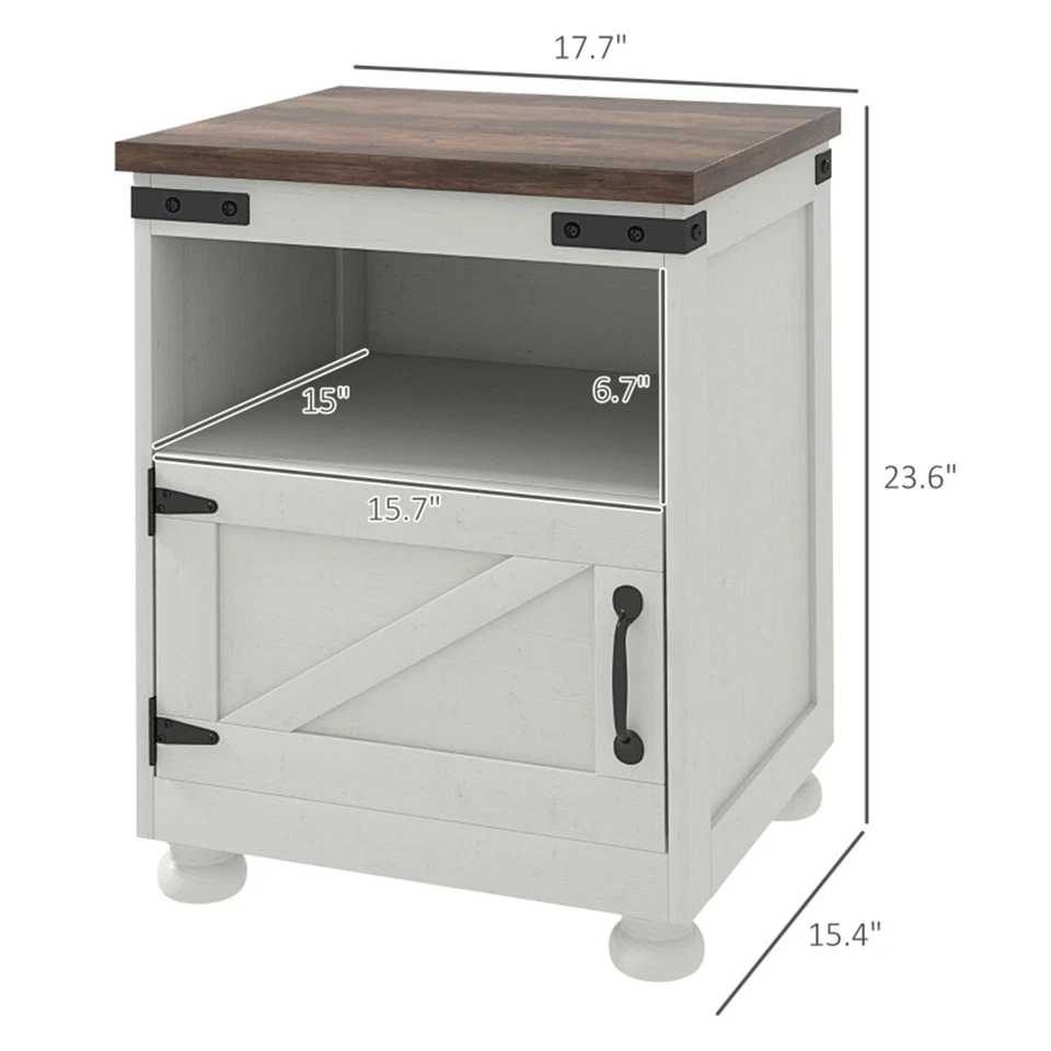 Kitchen Cart Kitchen Storage Cabinet Sideboard Side Table White Brown - Image 2 of 4