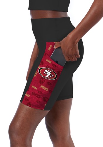 Certo By Northwest NFL Women's San Francisco 49ers Method Bike Shorts, Black - Picture 2 of 6