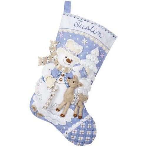 Bucilla 18" Felt Christmas Stocking Kit - Snowman's Winter - Picture 2 of 3