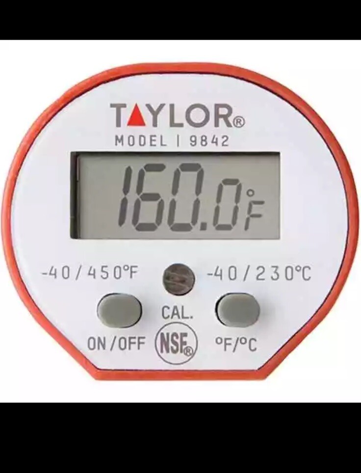 Taylor 9842 5" Stem Digital Pocket Thermometer, -40 Degrees To 450 Degrees F