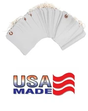 100 Grey Tags 4 3/4" x 2 3/8" Size 5 Inventory Shipping Hang Tag with String