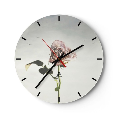 Horloge Murale En Verre ARTTOR 30x30cm – Paysage Chinois Aquarelle, Silencieuse