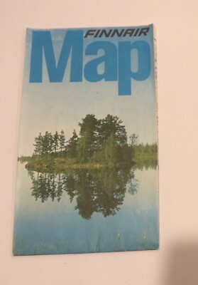 Finland Airlines Finnair Flight Destinations Map 1974 Brochure Guide