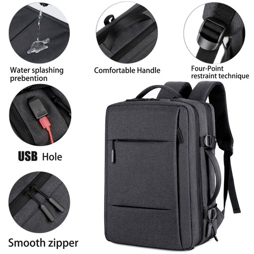 Large Business Laptop Backpack Travel College School Bag With USB Charging Port - Picture 30 of 33