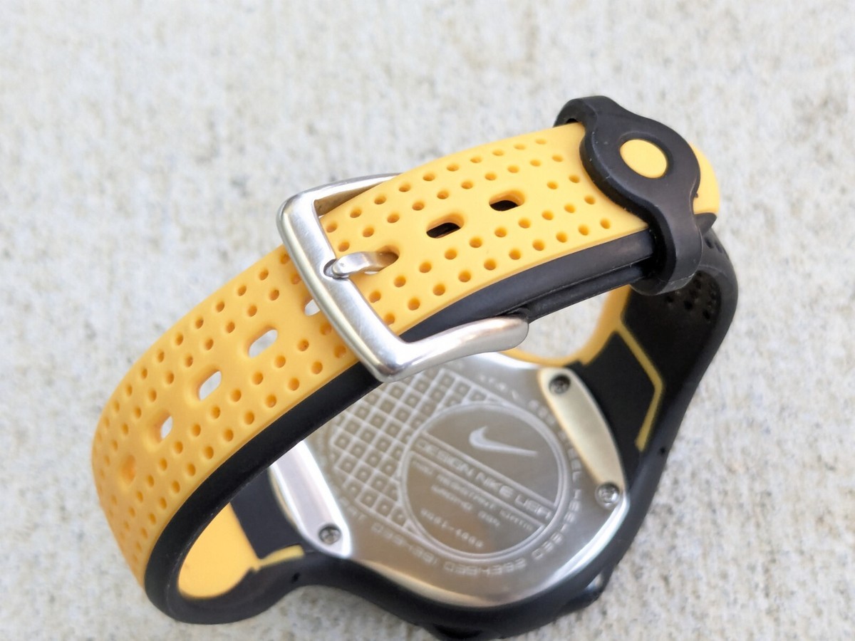 Nike Sports Watch Triax Fury Yellow Black Men's Wristwatch Rubber