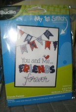 Kit de punto de cruz Bucilla My First Stitch - You and Me... Friends Forever #46269E