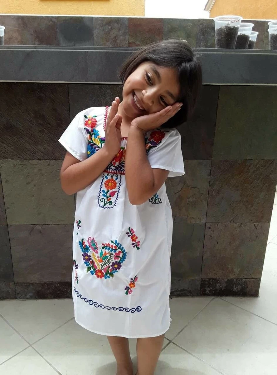 Girl mexican top embroidered dress