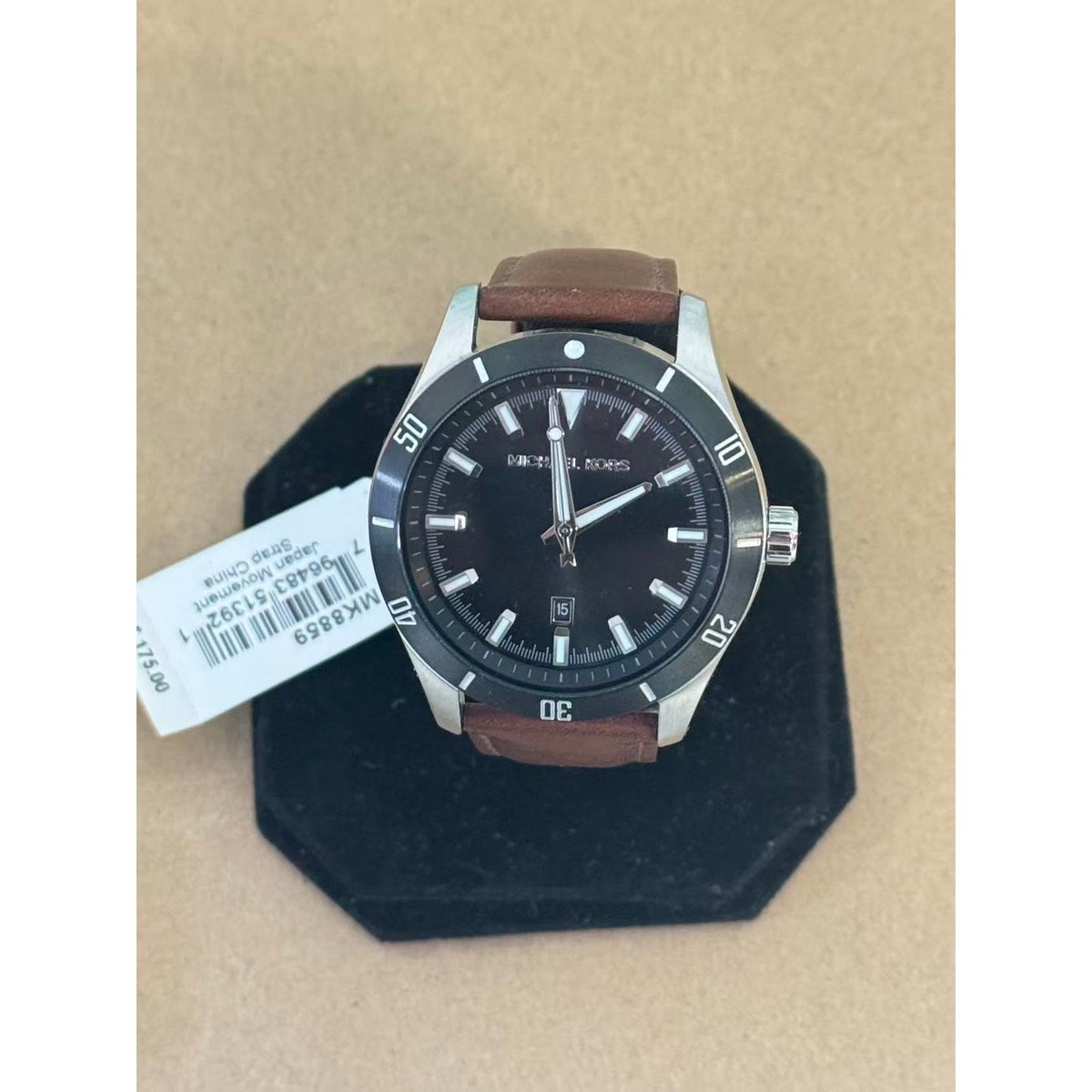Michael Kors MK8859 Layton Brown Leather Men's Watch | eBay