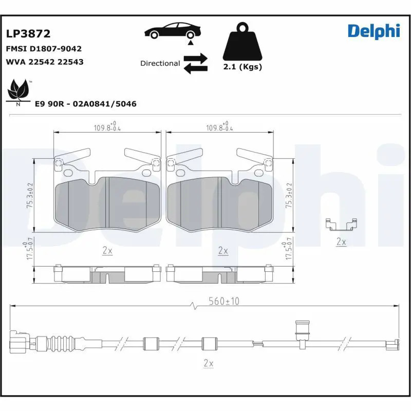 Für DELPHI LP3872 Ham pads. LEXUS RC - Bild 2