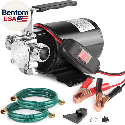 12 Volt Water Pump, Portable Transfer Pump, 330GPH Larger Flow, 1/10HP Electric