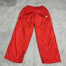 Descente Pants Mens 34 Red Hiking Snow Ski Windbreaker Wide Leg Drawstring