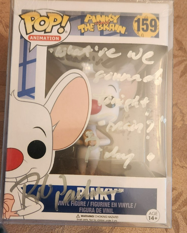 Funko Pop! Pinky and The Brain #159  Signed/Quoted by Rob Paulsen