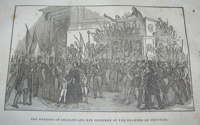 1851 Vtg Illustration Duchess of Orleans Chamber of Deputies French Revolution