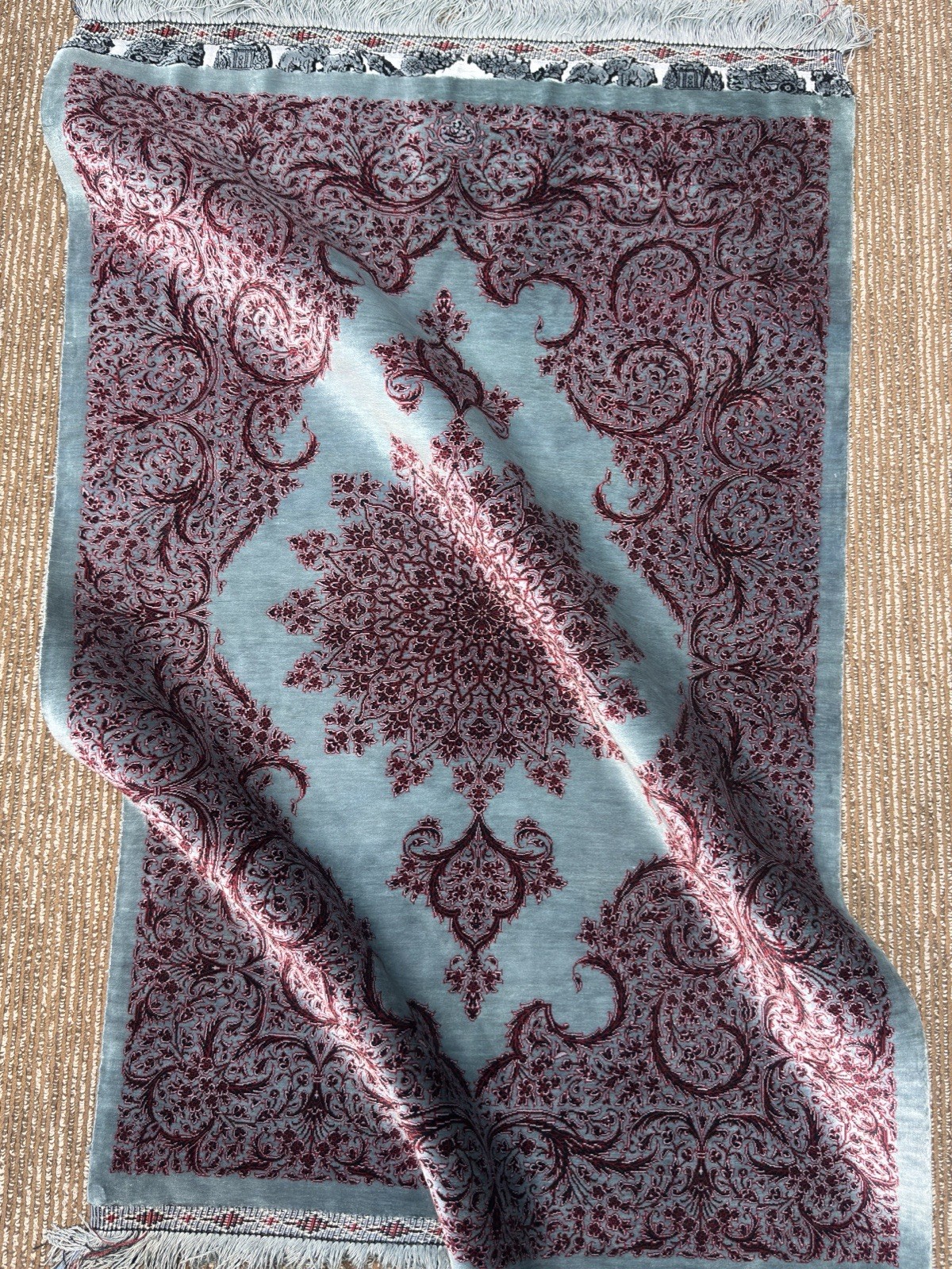 Alfombra 100 % seda morera 2,5x4 pies hecha a mano alfombra floral de lujo para zona oriental