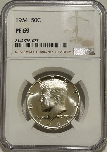 1964 Proof Kennedy Silver Half Dollar NGC PF69