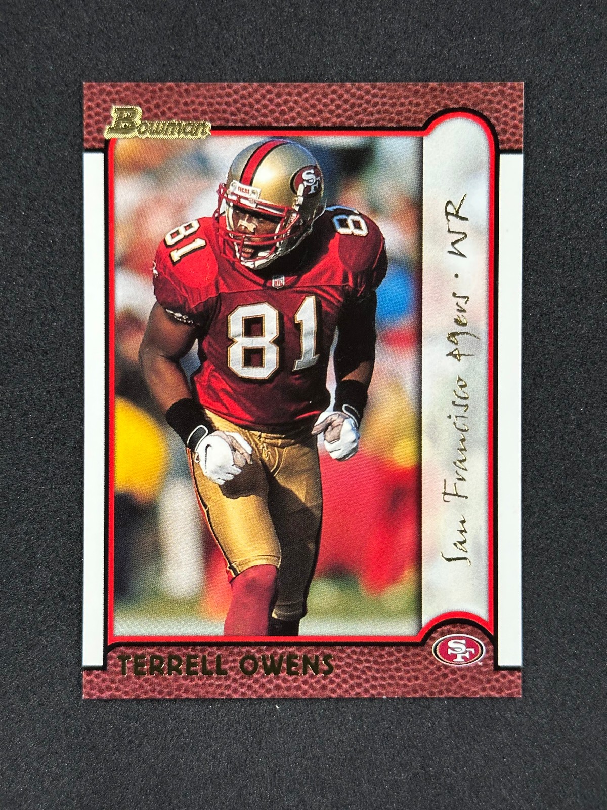 1999 Bowman #87 Terrell Owens Gold Parallel /99 San Francisco 49ers