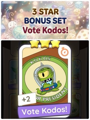 Vote Kodos! - 3 Star - BONUS SET Monopoly Go