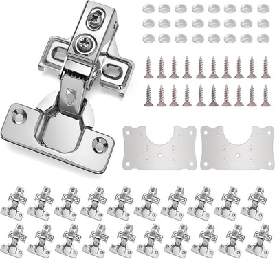 24 Pack Soft Close Cabinet Hinges 105° 1/2'' Overlay Stainless Steel Set