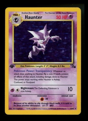 2 1st Edition Haunter 6/62 Fossil 1999 Holo Rare WOTC Pokémon Card TCG