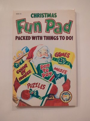 Christmas Fun Pad Games Puzzles Mazes Dot To Do Old Stock Vtg Creative Child