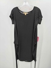 MICHAEL Michael Kors Black Size Small Polka Dot Knee Length Short Sleeve Dress