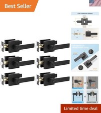 6 Pack Privacy Door Lever Set - Easy Installation, Left/Right Options