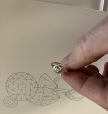 14K Yellow Gold Diamond Halo Ring 0.64ct GIA ...