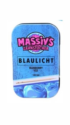 Massiv's - Zahnstocher mit Geschmack | BLAULICHT Blueberry Ice |