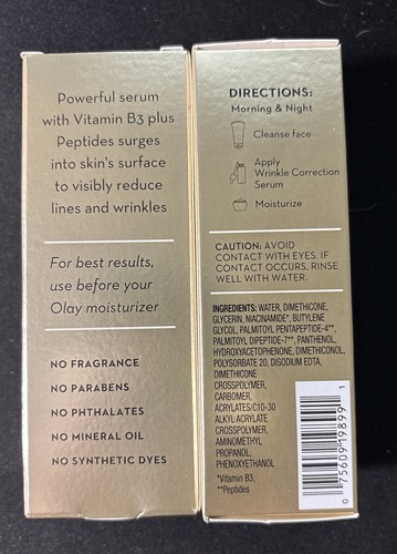 2 x Olay Serums Wrinkle Correction Serum B3+Peptides 1.3 oz - Bild 2 von 3