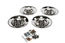 16 8lug Chrome Dually Wheel Simulator Kit 4pcs Dual Rear Wheel Covers