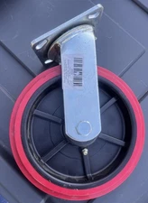 Ironton Standard-Duty 8in. Swivel Polyurethane Caster, 880-Lb. Capacity, Red