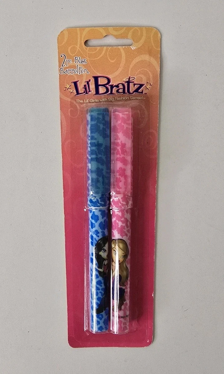MGA Lil' Bratz Big Barrel Pen Set Of 2 Pink Blue New Old Stock 2004