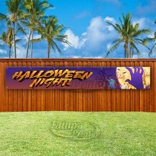 HALLOWEEN NIGHT Advertising Holiday Spooky Vinyl Banner Flag Sign USA XL01996