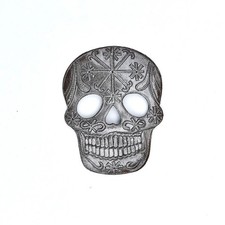 Day of the Dead Ornament, Sugar Skull Design, 3 x 4 Inches Handmade in Haiti