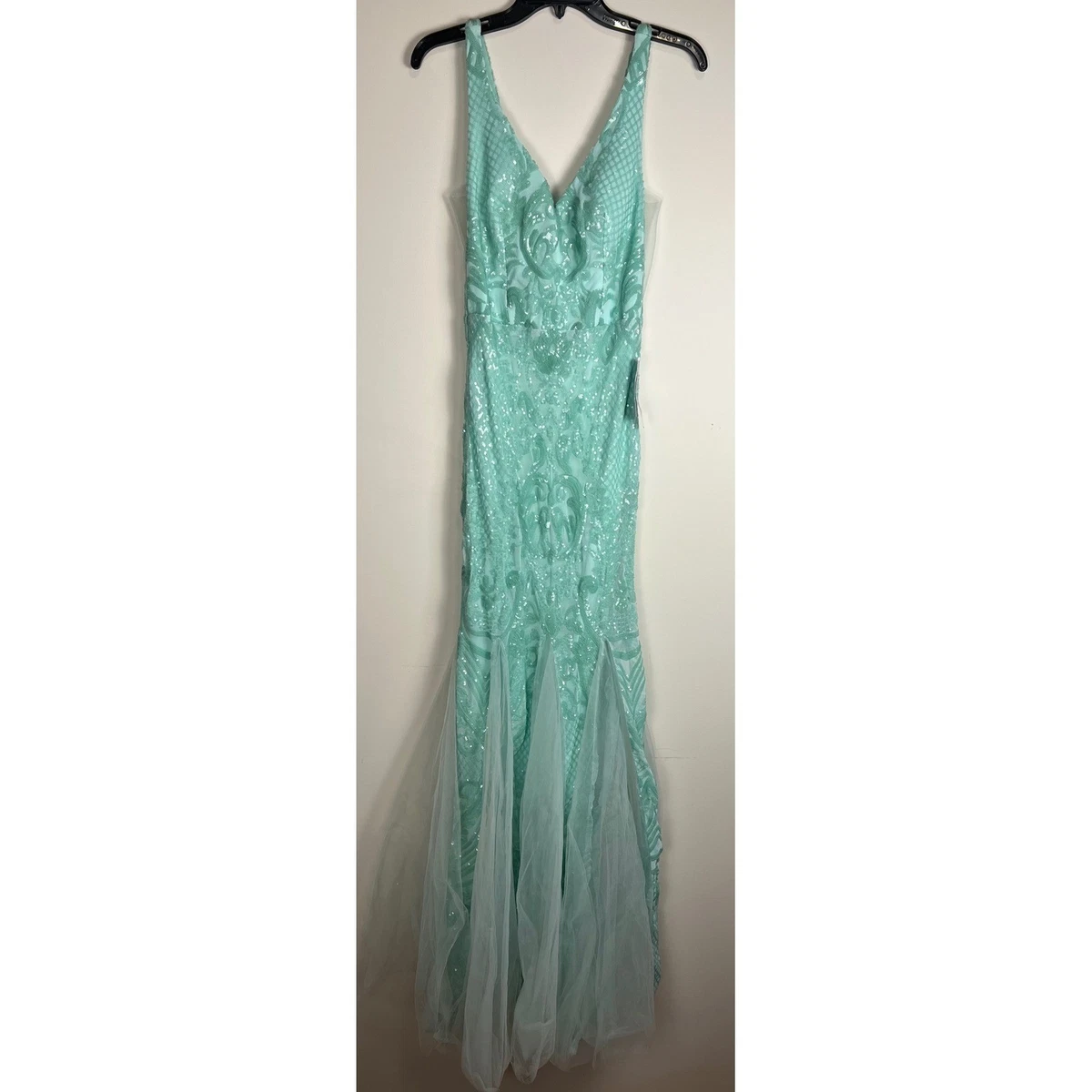 navy blue long evening dress Stars Moon Sequins Prom Dress Navy Blue Long Evening Dress V Neck Banquet  Dress cg20120