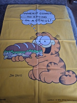 Vintage Garfield The Cat Teatowel 1978 Blackstaff entworfen von Jim Davis.