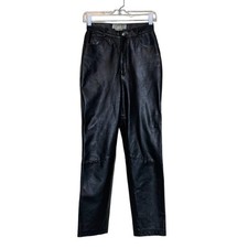 Margaret Godfrey vintage black leather high rise leather pants size 4