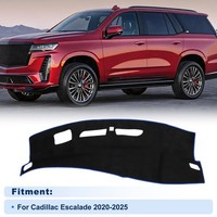 Dash Cover FüR Cadillac Escalade 2020-2025 HUD Suede Schwarz Blaue Kante