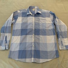 Cinch Shirt Mens 2XL Blue Plaid Long Sleeve Button Down Western Cowboy Pocket