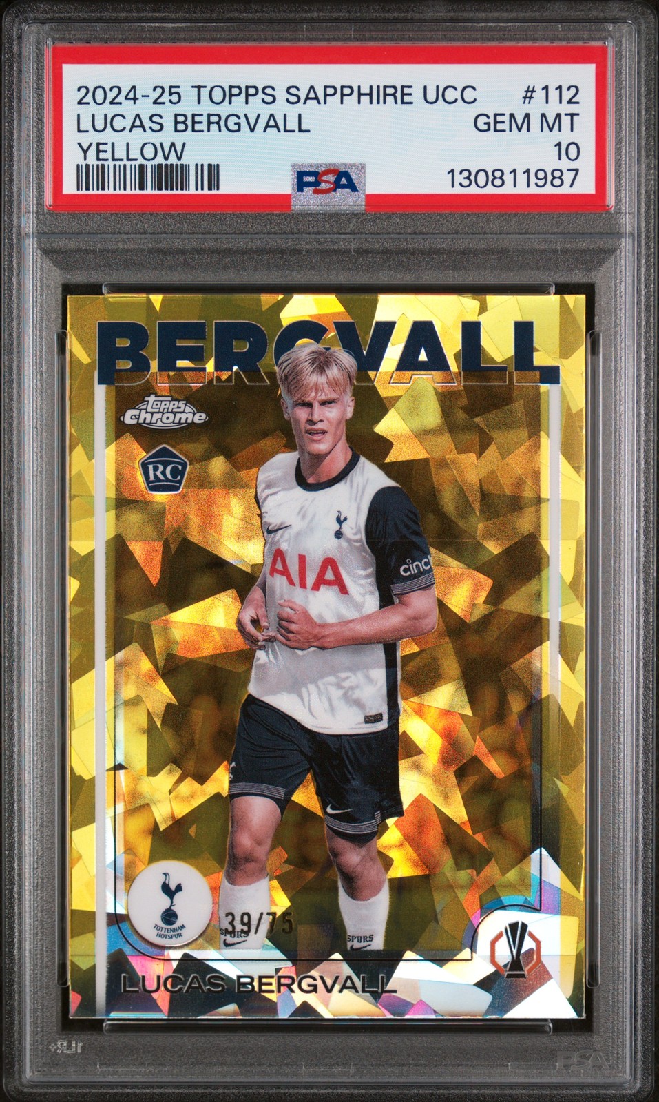 2024-25 YELLOW #112 LUCAS BERGVALL 39/75 PSA 10